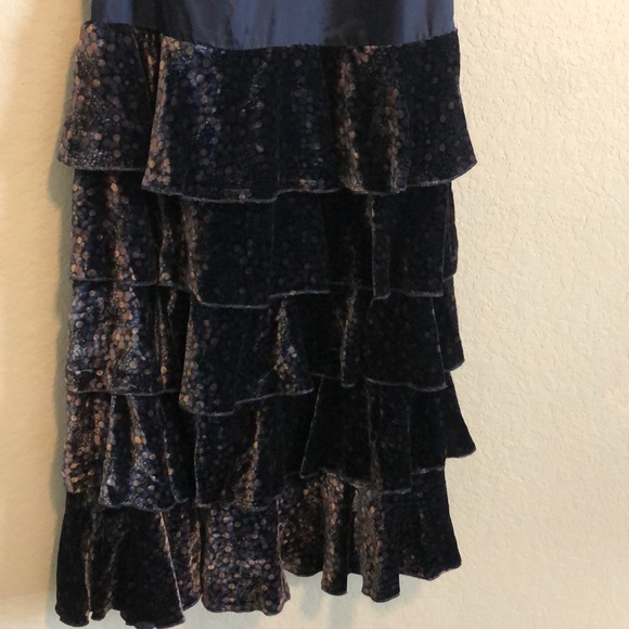 Vintage Marc Jacobs Runway Velvet Ruffle Tiered Dress - Picture 3 of 8